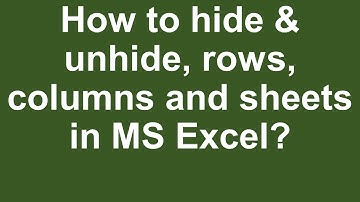 How to hide and unhide, rows, columns and sheets in MS Excel? Urdu/ Hindi: Lesson 13