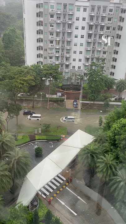 Flash floods in Balmoral Road, Bukit Timah after deluge in Singapore