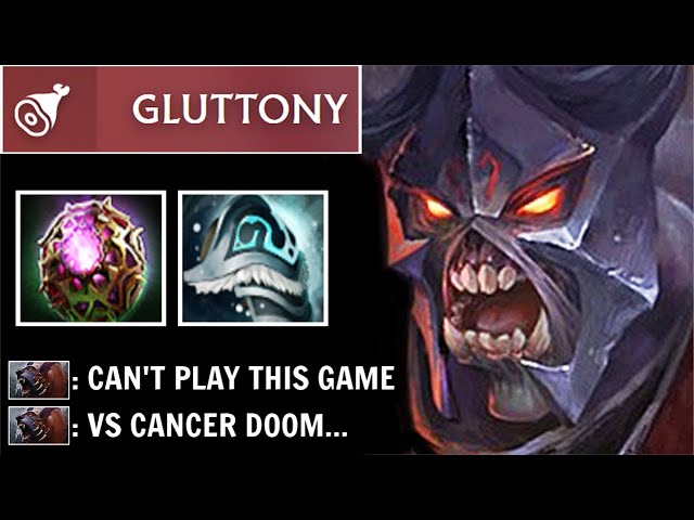 NEW GLUTTONY Doom is Cancer! Delete Ursa Like a Pro 2x Devour +1 Abilities Level Carry All Dota 2 class=