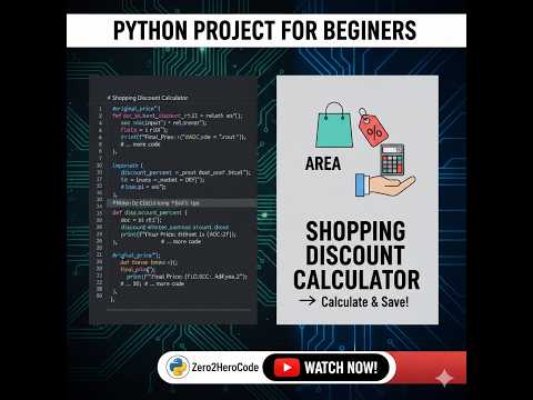 Build a Shopping Discount Calculator in Python | Beginner Project 🐍 | Calculate  (Hindi Tutorial) 💻