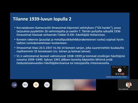 IMY Jäsenilta Reino Myllymäki Ilmavoimien hävittäjähankinnat 1939 1944 2020 04 08