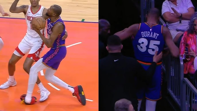 Kevin Durant struggles to walk to locker room after bad ankle injury vs  Rockets