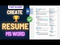 How to Create a Winning Resume in MS Word in 2024 Fast & Easy Guide)