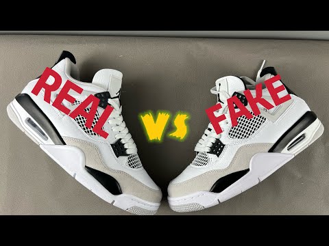 Real VS Fake Air Jordan 4 Military Black - YouTube