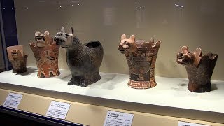 ◆アンデス文明の遺産 プレインカ期(チムー文化) 黒色人面把手壷◆検）インカ ◇アンデス文明の遺産 プレインカ期(チムー文化) 黒色人面把手壷
