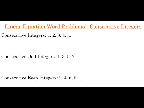 Linear Equation Word
