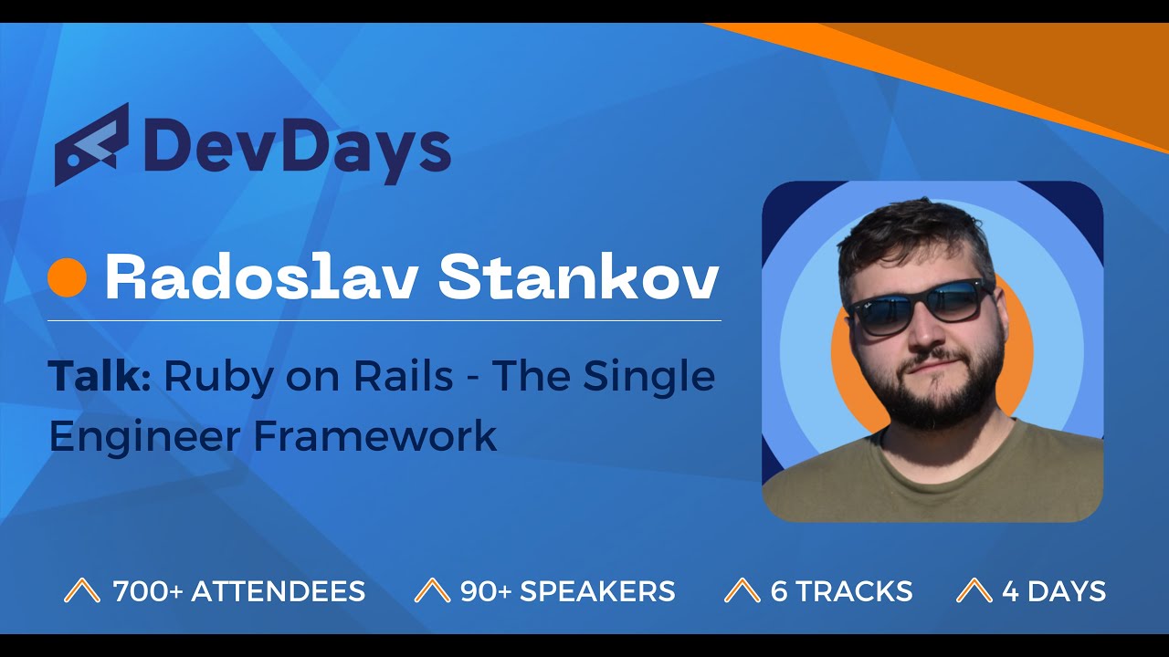 Radoslav Stankov: Ruby on Rails - The Single Engineer Framework - YouTube