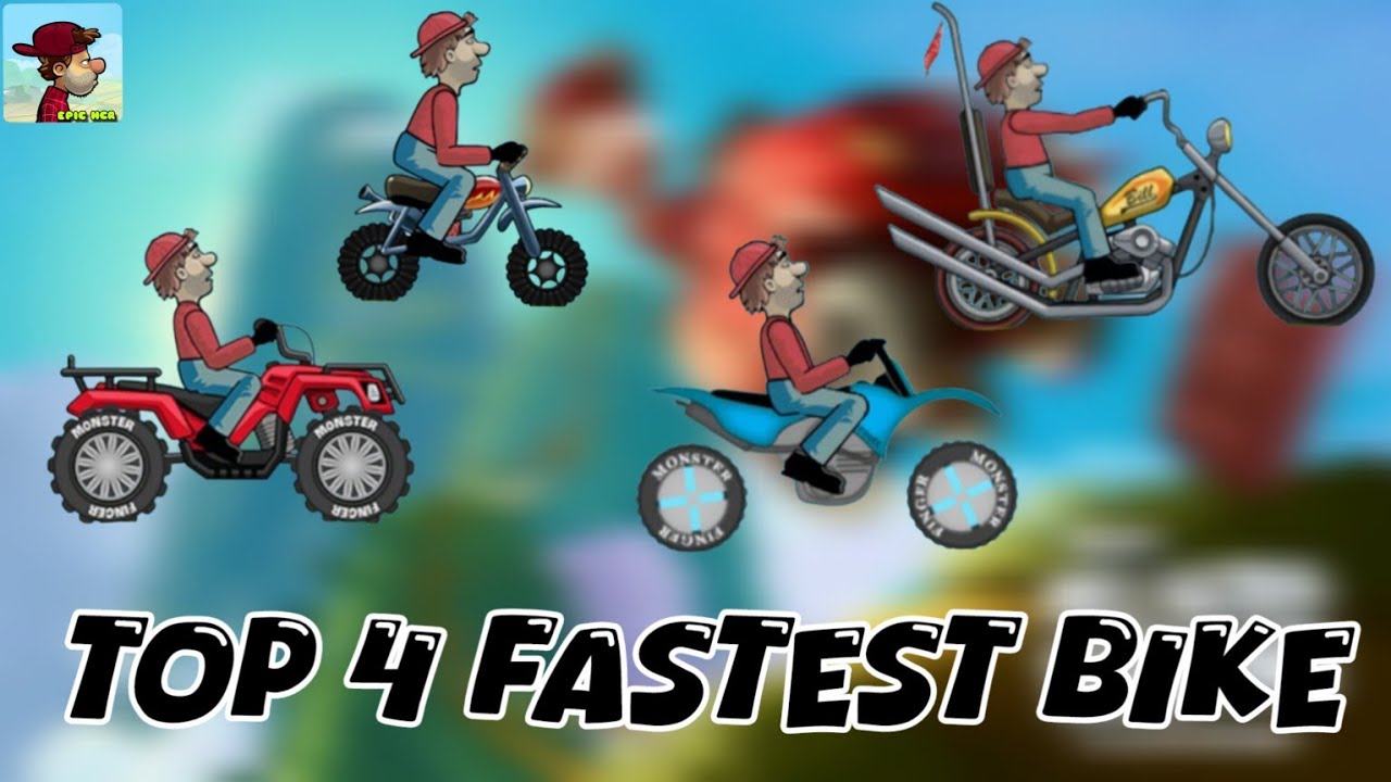 Top 4 Fastest Bike - Hill Climb Racing - YouTube