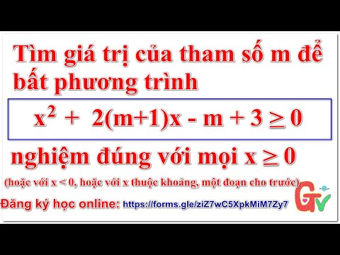 Video Tìm m để bất phương trình nghiệm đúng với mọi x lớn... - youtube