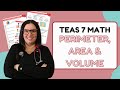 2024 ATI TEAS Math 7 Perimeter, Circumference, Area, &amp; Volume Study Guide (with Practice)