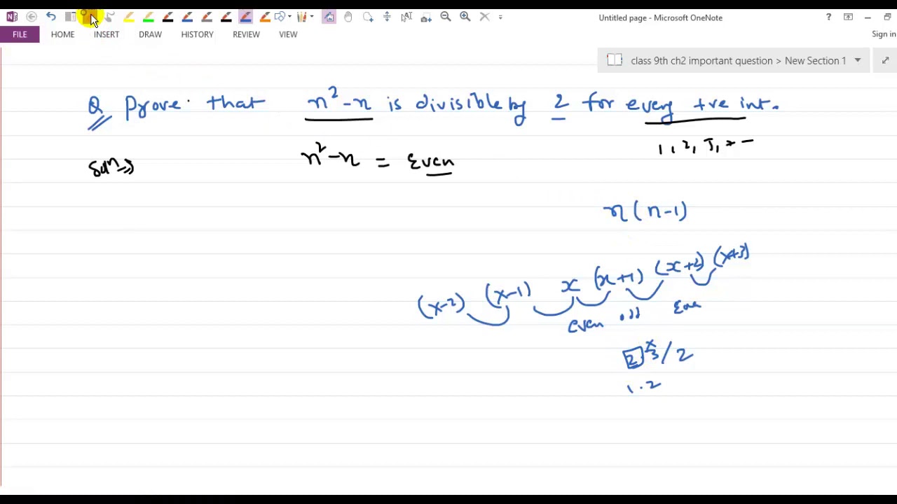 Prove that n2−n is divisible by 2 for every positive integer n. - YouTube