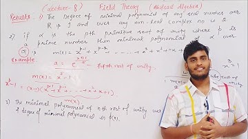 Field Theory || Abstract Algebra || Minimal Polynomial of elements over Field ||By Mr. Parveen Kumar