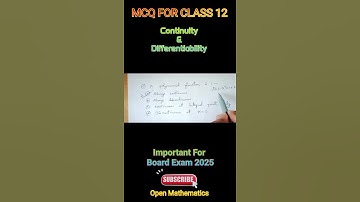 Continuity And Differentiability MCQ for Class 12 || Important for board exam 2025 #mcq #Class12math