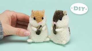 🐹 Cute Hamster Yarn Pom Pom 🧶 Amazing Little Hamster Easy Making 🌟 트렌드에서 가장 귀여운 햄스터너 스스로해라원사에서