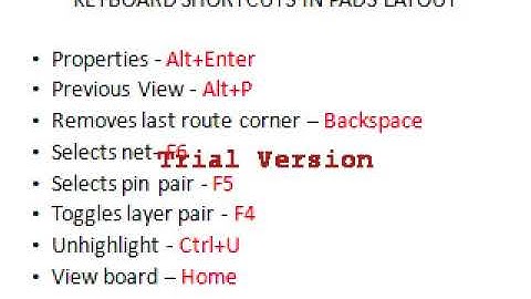 KEYBOARD SHORTCUTS IN PADS LAYOUT