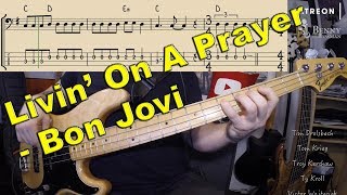 Bon Jovi - Livin On A Prayer [BASS COVER] - with notation and tabs chords