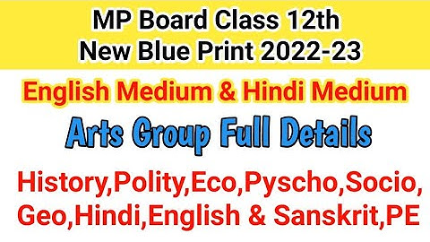 Class 12 Blue Print English Medium | Mp board class 12 blueprint 2022-23 details in English & Hindi