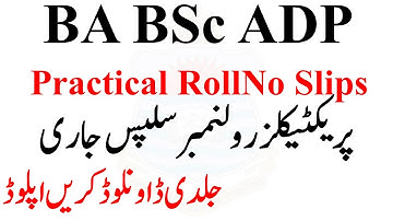 BA BSc ADP Part 1 & 2 Annual 2022 Exams Practicals Roll No Slips Download | ADP Roll No Slips 2022