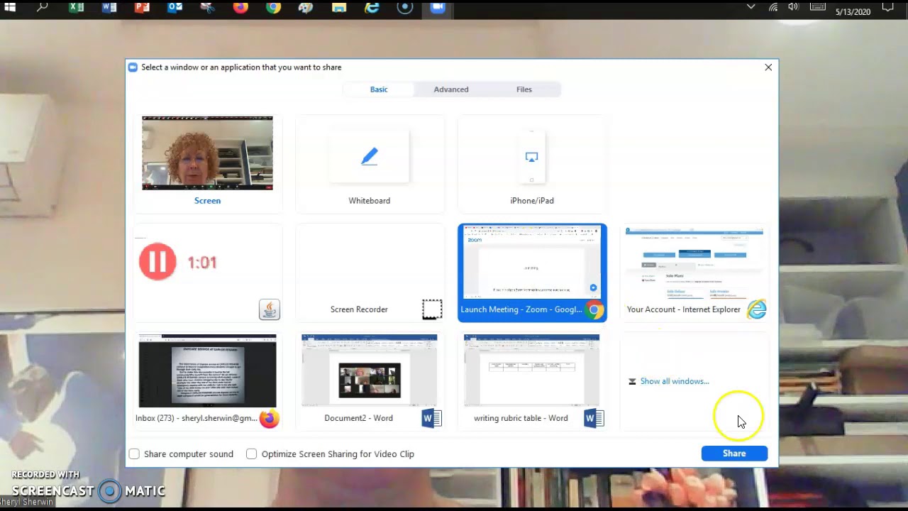 how to share screen on zoom windows