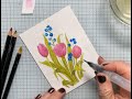 Wine and Watercolouring ~ Experimenting with No Line Coloring and the Mixed Floral stamp set