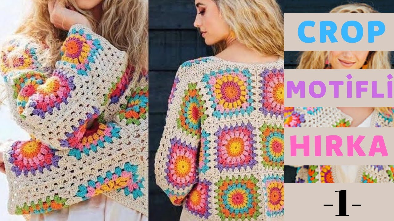 Baharın Trendi Crop Motifli Hırka -1-
