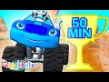 50 minutes de courses de camions monstres pour apprendre  couleurs formes et abc pour les enfants