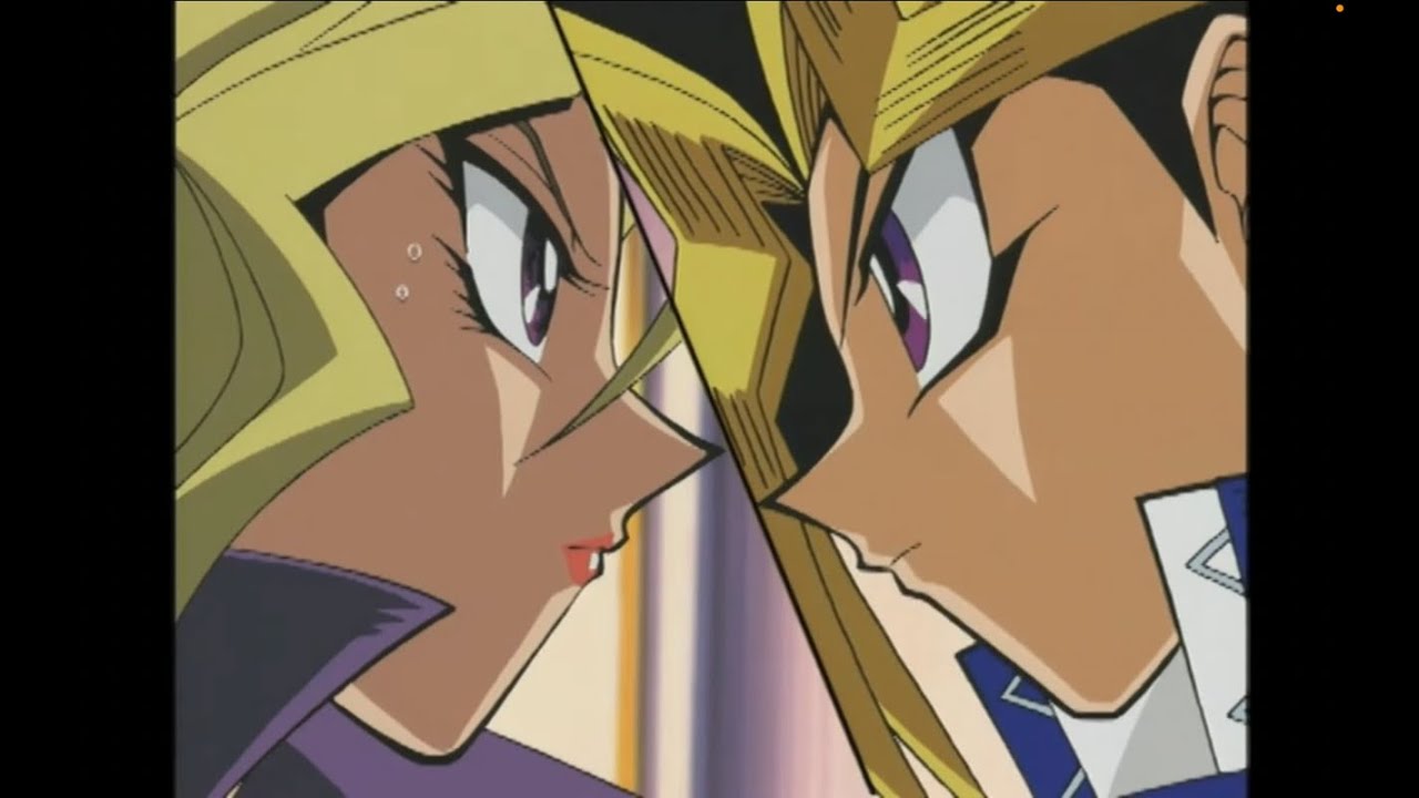 Yugi vs Mai:THE LEGENDARY BLACK LUSTER SOLDIER the duelist kingdom semi finals! Full fight (English)