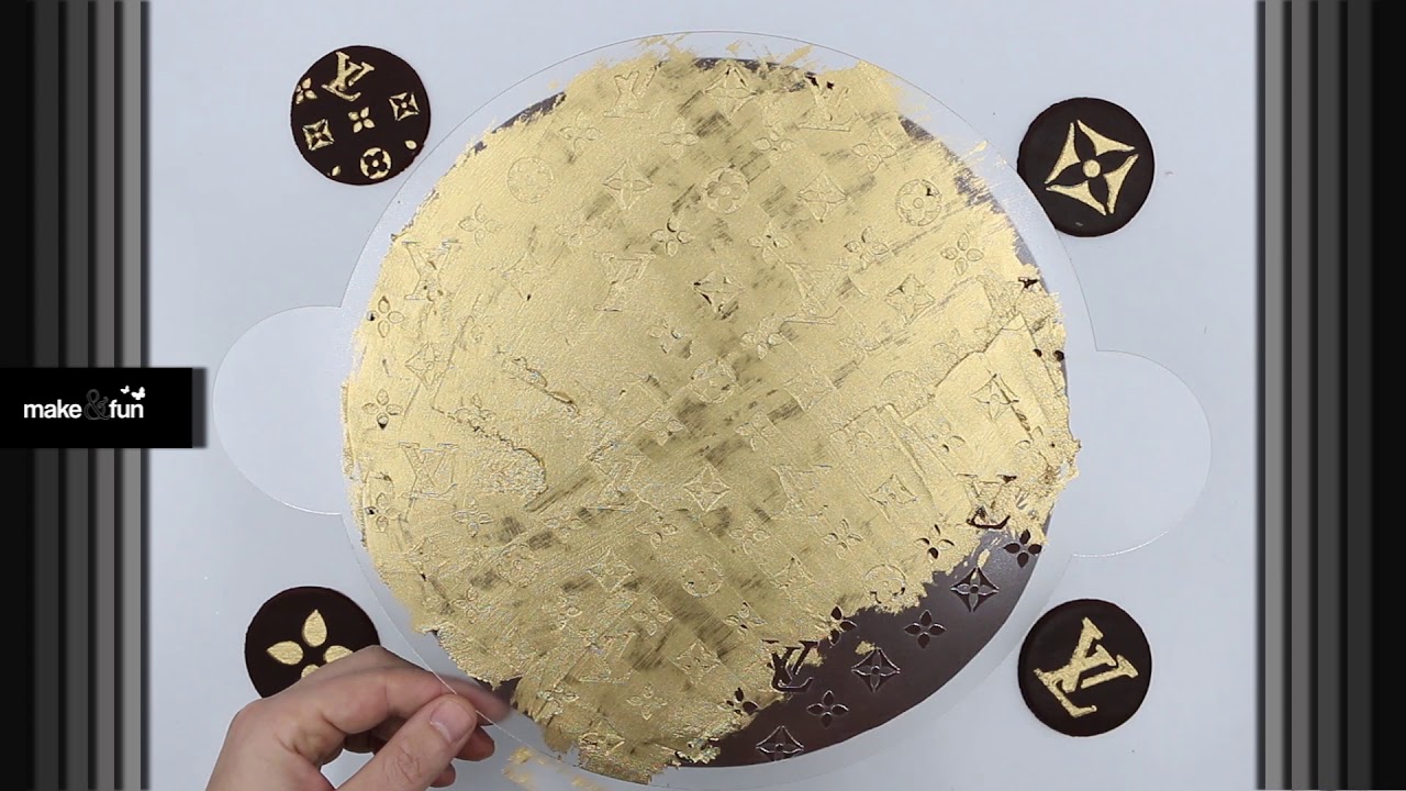 Louis Vuitton Cake, Decorating Cookie, Piping gel, Designer Cake Stencil, Kuchen Schablone - YouTube