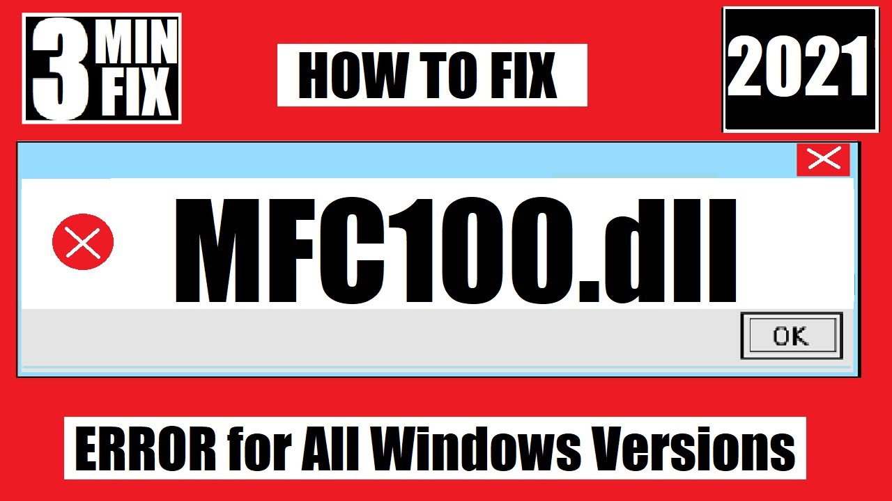  New Update [𝟚𝟘𝟚𝟙] How To Fix MFC100.dll Missing/Not Found Error Windows 10 32 bit/64 bit 🅽🅴🆆