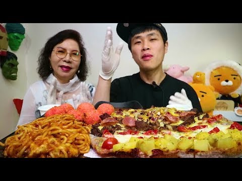 [<strong>Flower</strong> pig]꽃돼지 엄마랑 피자알볼로 꿈을피자 스파게티 딸기치즈볼 먹방 [Pizza]mukbang Eating <strong>show</strong>