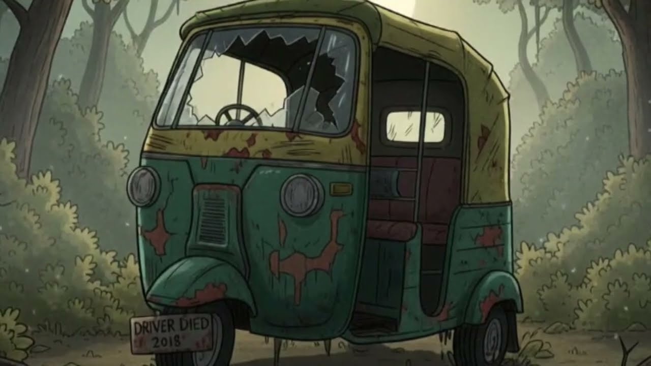 “Auto Rickshaw वाला भूत 👻 | डरावनी सच्ची रात की कहानी | Horror 2D Animation”