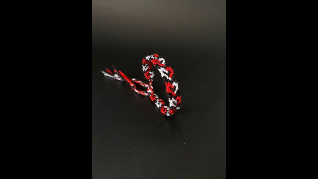 Cotton Hand Woven Bracelet Video Tutorial - Red White Heart