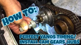 How to: Perfect VANOS timing trick+ synchro gear installation + cam gears and hubs E46 M3( part 5)