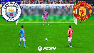 MANCHESTER UNITED VS MANCHESTER CITY FIFA 24 PENALTY SHOOTOUT RONALDO VS MESSI