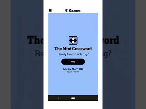 NYT Mini Crossword - May 7, 2022