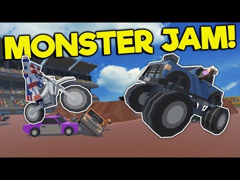 MONSTER JAM DEMO DERBY STUNT SHOW! - Tiny Town VR Gameplay - Oculus VR Game