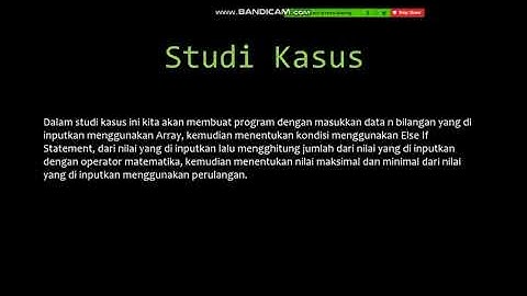 STUDI KASUS PEMROGRAMAN DASAR