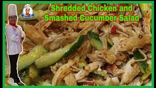 SHREDDED CHICKEN AND SMASHED CUCUMBER SALAD/ CHINESE RECIPE/ APPETIZER/ LORELIES KITCHEN