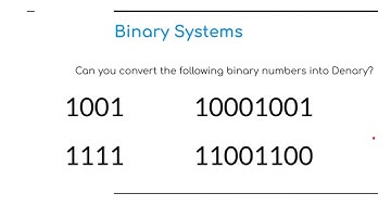 Class 7 - IGCSE - Ch 1 - Data Representation -  - Number Systems - 1.1a BINARY NOTES