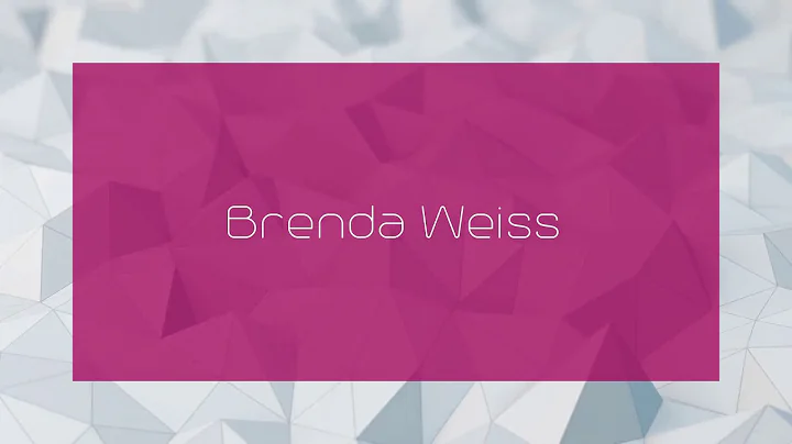 Brenda Weiss - appearance