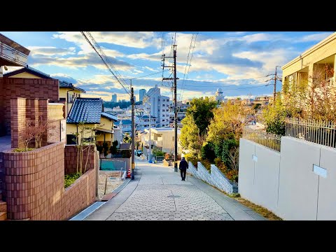 【4K】Modern Japanese Neighborhood / Beautiful Sunset Walking Tour (Chikusa Ward, Nagoya)