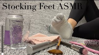 ASMR - Feet Tickling and Sensitivity Challenge - Whispers, Brushing, Sock Removal