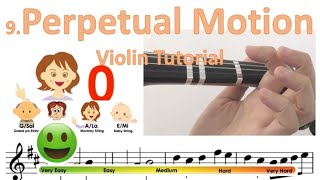 Perpetual Motion | Suzuki Violin book 1 | Notes & finger pattern tutorial on violin | HTP TV