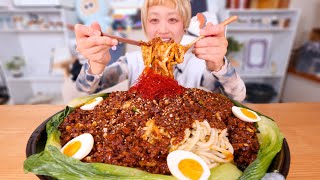 【大食い】ド濃厚15人前の冷やし坦々うどん。【モッパン】【MUKBANG】