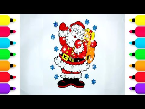تلوين بابا نويل صفحات تلوين تلوين رسومات الأطفال تعلم كيفية تلوين بابا نويل