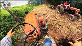 PEGUEI O TRATOR DO MEU PAI PARA NÃO CORRE RISCO 😂! | MASSEY FERGUSON 95X