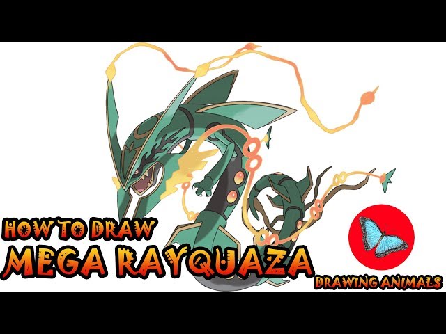 rayquaza and mega rayquaza (pokemon) drawn by nagakura_(