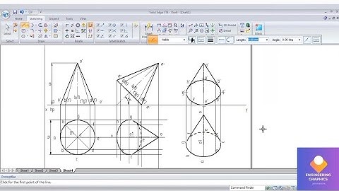 Cone problem from Question bank VTU ENGINEERING VISUALIZATION