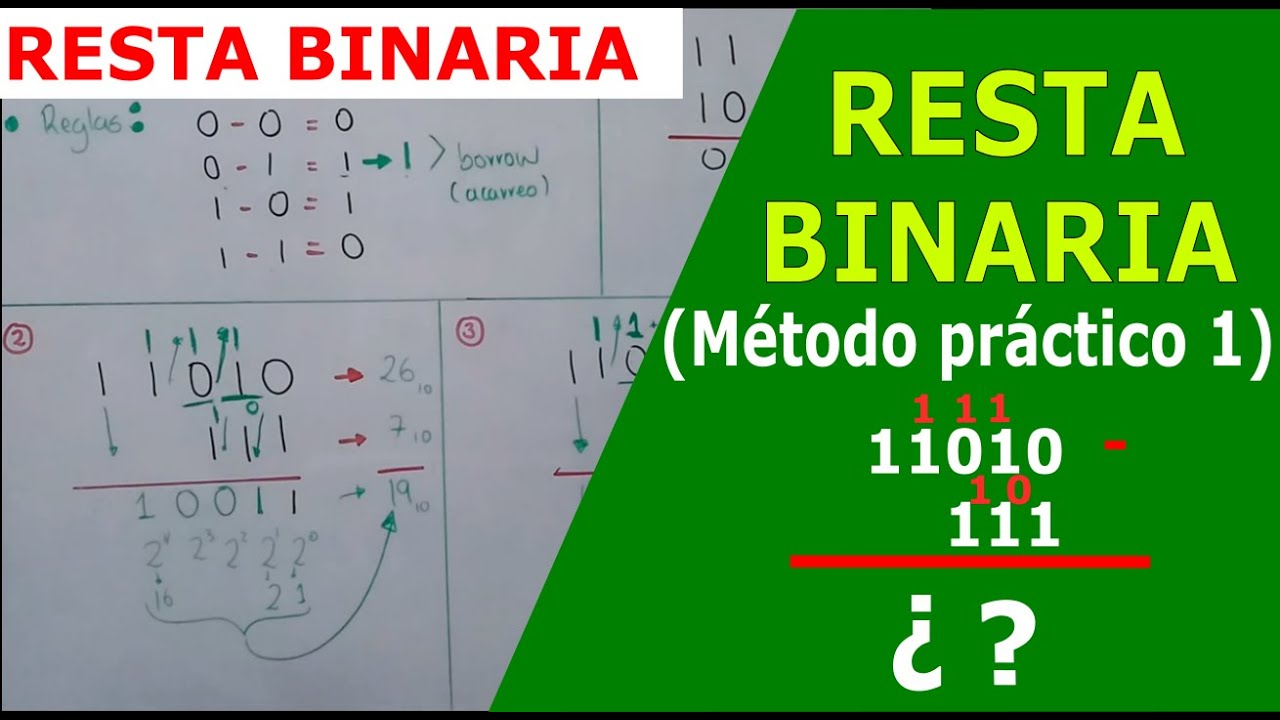 RESTA BINARIA - Método practico 1 - YouTube