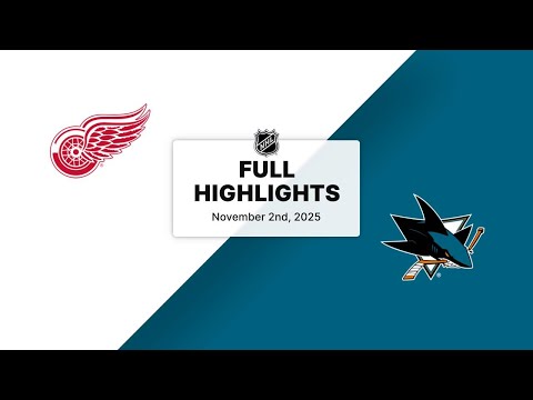 NHL Highlights | Red Wings vs. Sharks | November 02, 2025